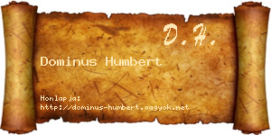 Dominus Humbert névjegykártya